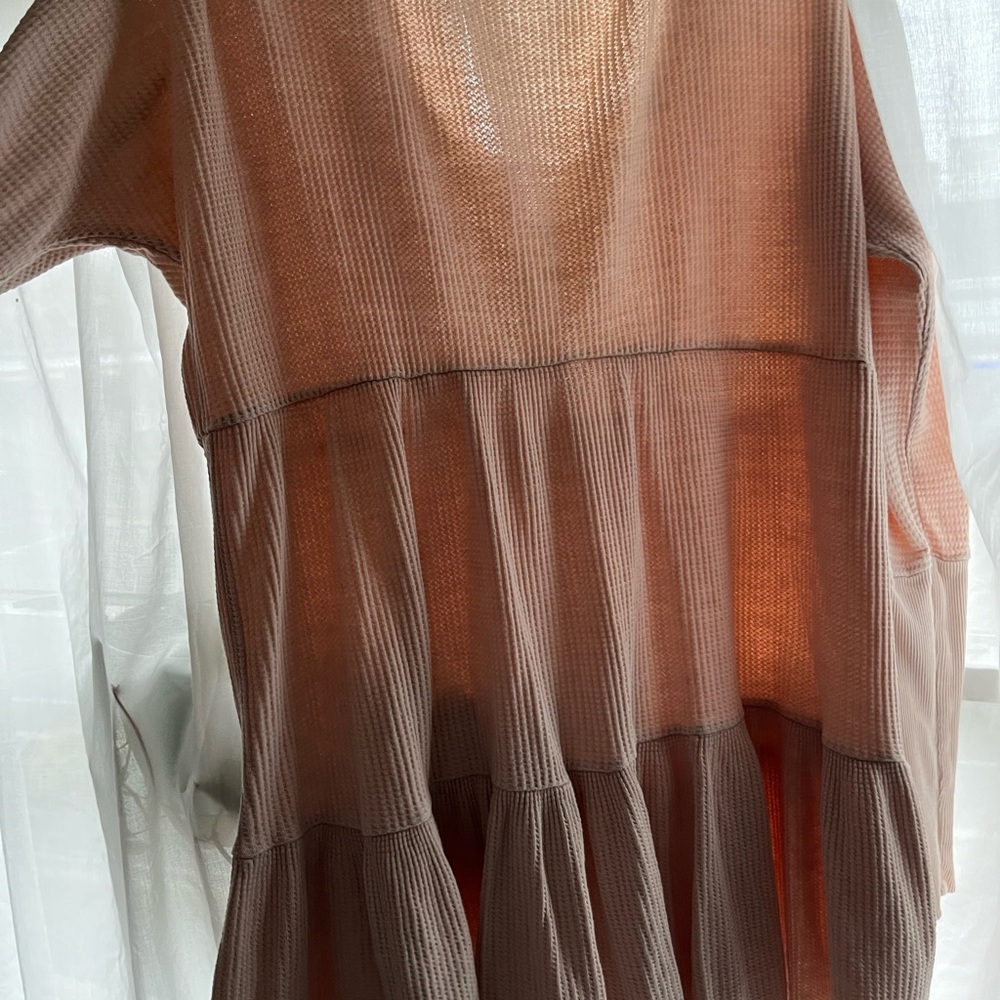 We The Free Blush Pink Waffle Knit Mini Dress - Picture 2 of 3